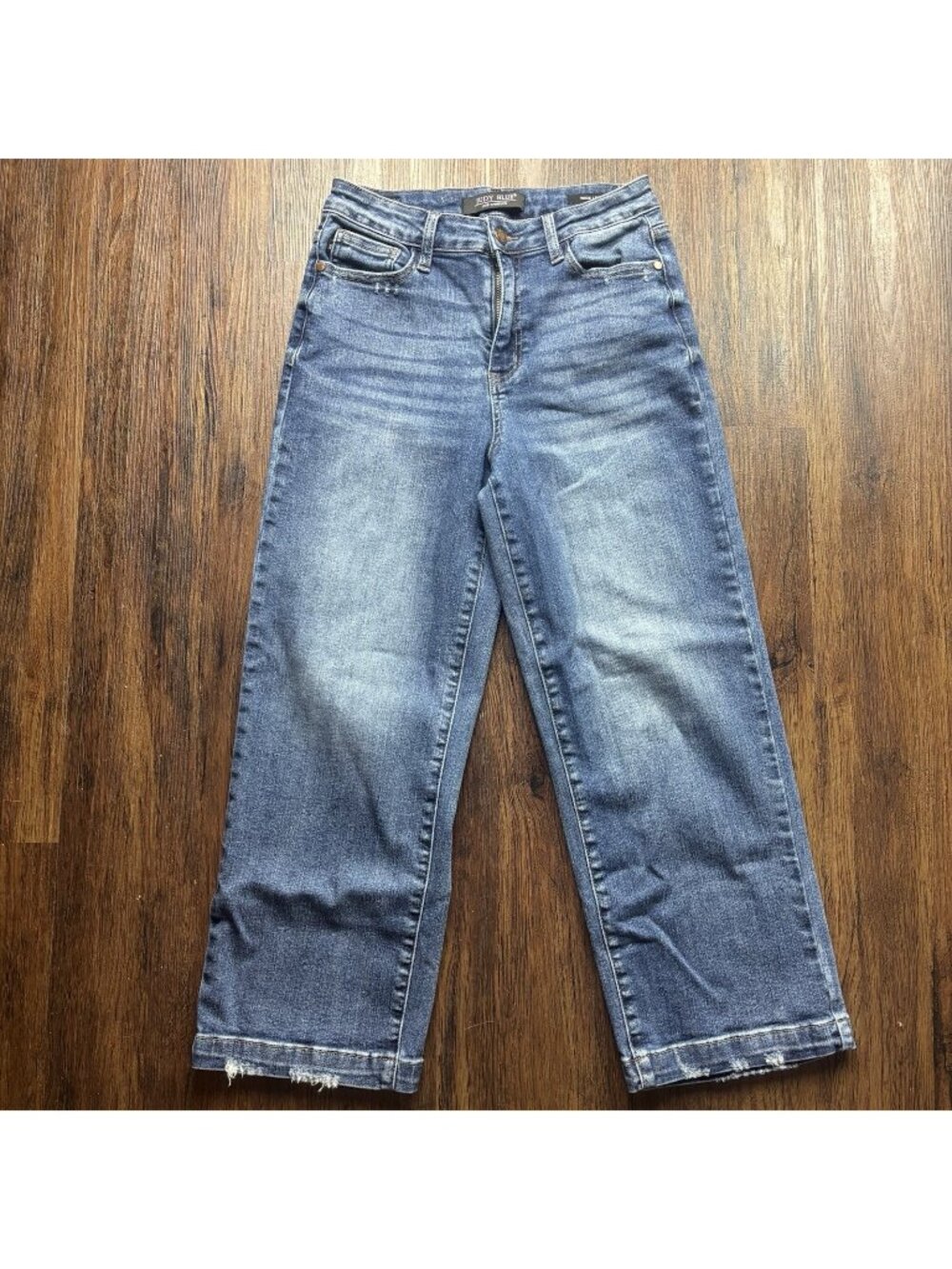 Judy Blue Wide Leg Jeans JB88592 Distressed Medium Wash Women’s Size 5/27
